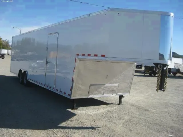 White 36ft Gooseneck Enclosed Cargo