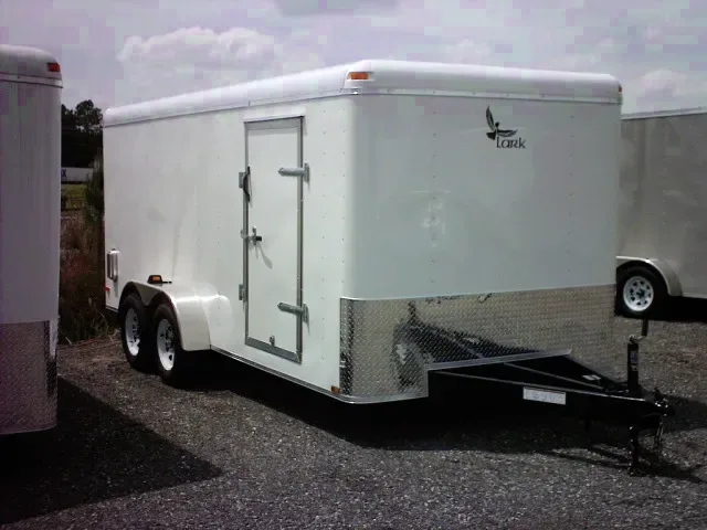 12FT White Tandem Axle Trailer-flat Front