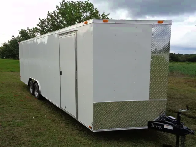 20FT WHITE CARGO TRAILER - 2-3500LB AXLES