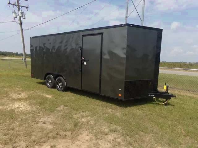 20FT V-NOSE CARGO TRAILER CHARCOAL W/BLACKOUT PKG