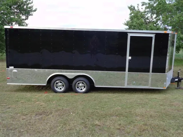 24FT BLACK V-NOSE ENCLOSED CARGO TRAILER