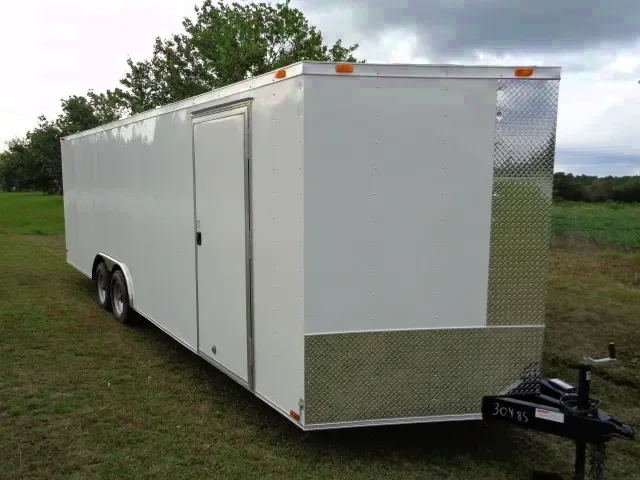 24FT CARGO TRAILER WHITE V-NOSE