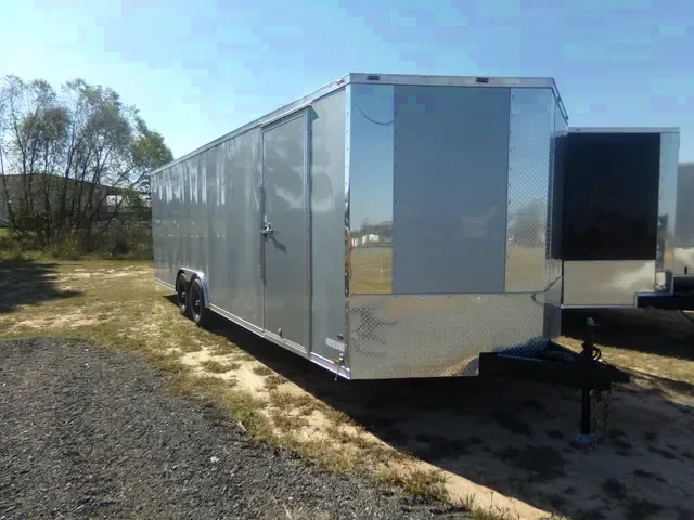 Silver V-Nose 24FT Car Hauler