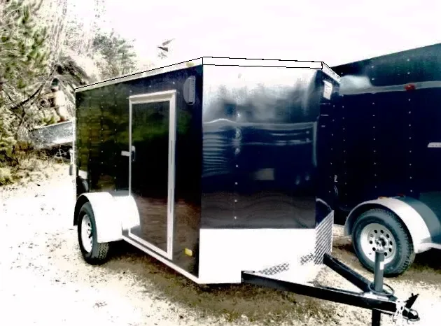 Black 10ft Enclosed Cargo with V Nose