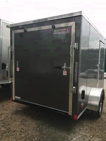 Charcoal 10ft Enclosed Cargo Trailer with V-nose and Ramp