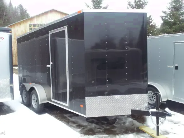 14ft V-nose Tandem Axle Black Hauler-Great for Bikes