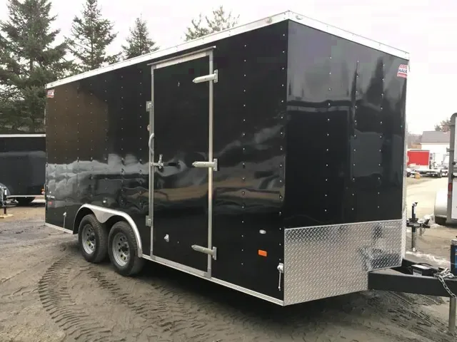 16ft Black Enclosed Cargo with V-Nose