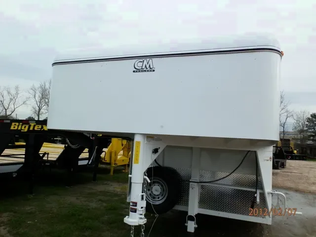 White 30ft Gooseneck Cargo Trailer