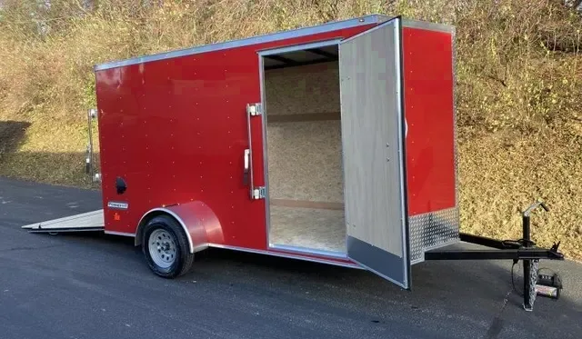 Cargo Trailer 12ft SA Red w/Ramp