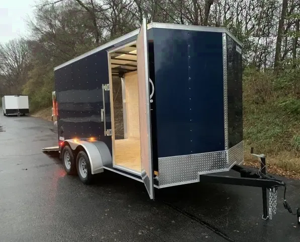 Blue 14ft V-nose Cargo Trailer