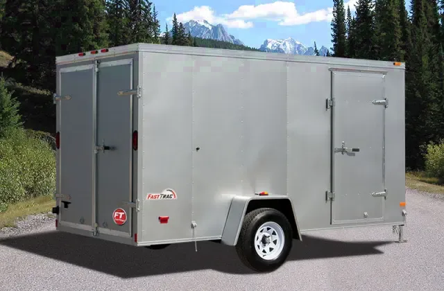 Pewter10ft Single Axle Cargo Trailer-Double Doors
