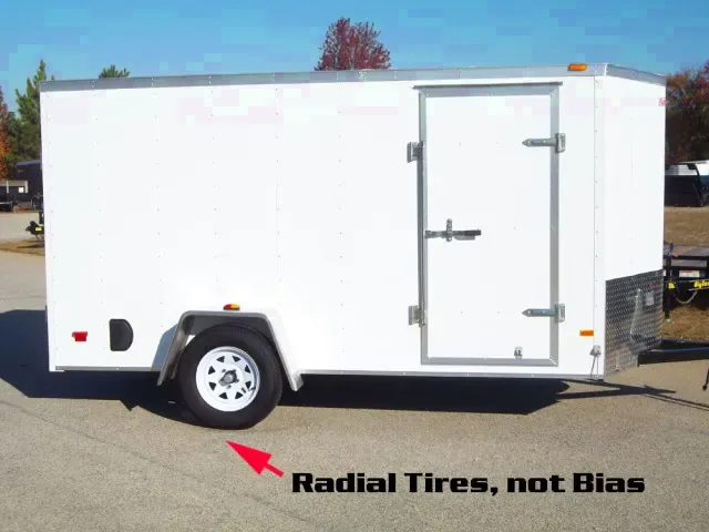 12ft White Rounded V-Single Axle