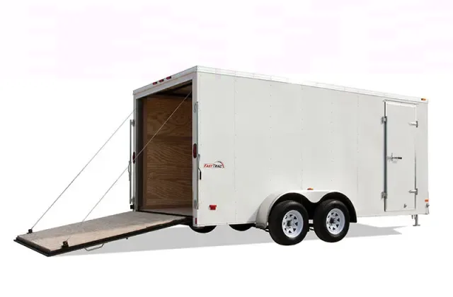 16ft Tandem Axle V-nose Cargo - WHITE