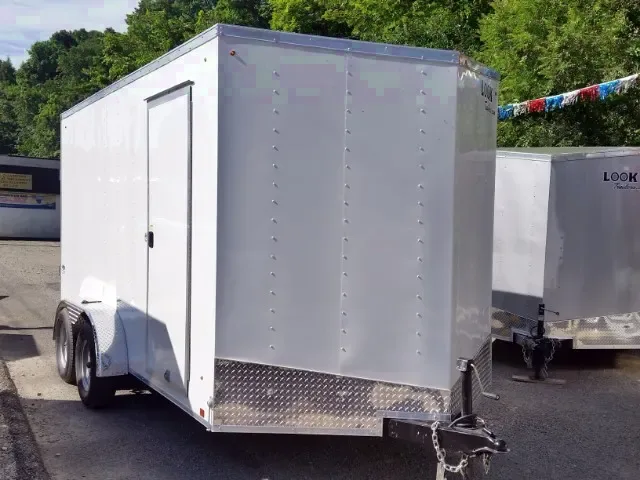 12ft S/A White V-Nose  Cargo Trailer