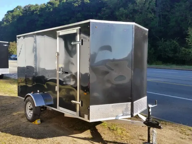 12ft Black Cargo, Aluminum, Ramp door