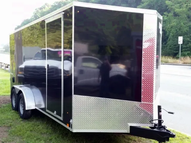Black V-Nose 16ft Cargo with Ramp Door