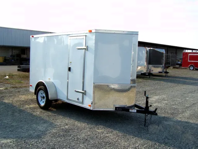 White 10ft SA V-Nose Trailer