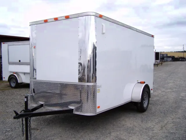 White 12ft SA Flat Nose Enclosed Trailer