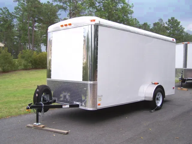 White Flat Front 12ft SA Cargo w/Ramp Door
