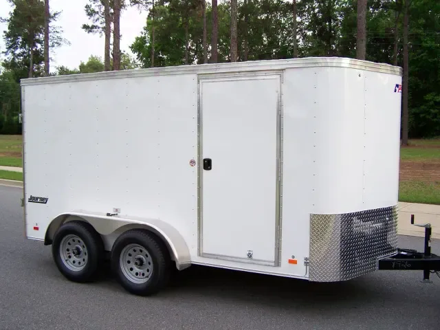 White 12ft Tandem Axle Bullet Nose Trailer