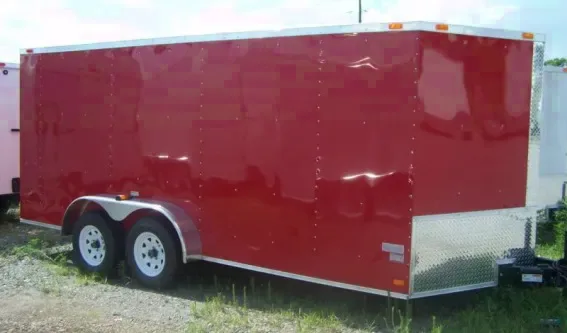 16ft Tandem Axle with V-nose and Ramp Door