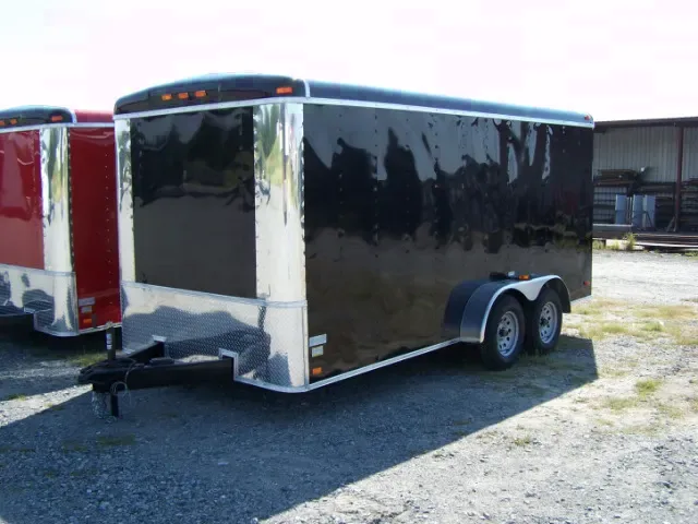 16ft TA Enclosed Trailer-Black Flat Front