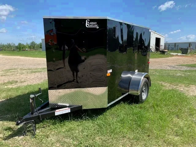 8FT SINGLE AXLE BLACK CARGO TRAILER