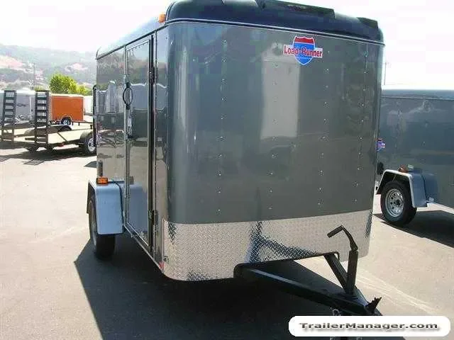 10ft SILVER CARGO TRAILER W/DOUBLE REAR DOORS