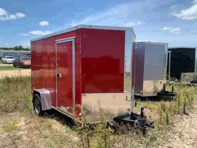 RED 10FT CARGO TRAILER W/STONE GUARD