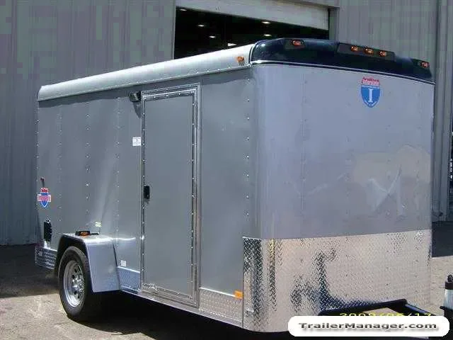 12FT SILVER CARGO TRAILER W/BARN DOORS