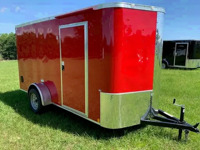 12FT RED CARGO TRAILER W/1-3500LB AXLE