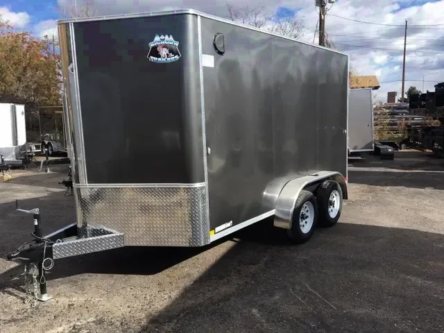 12FT CHARCOAL V-NOSE CARGO TRAILER