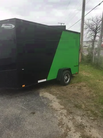 BLACK AND GREEN 12FT CARGO TRAILER