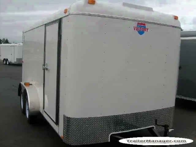 14FT WHITE FLAT FRONT TA ENCLOSED TRAILER