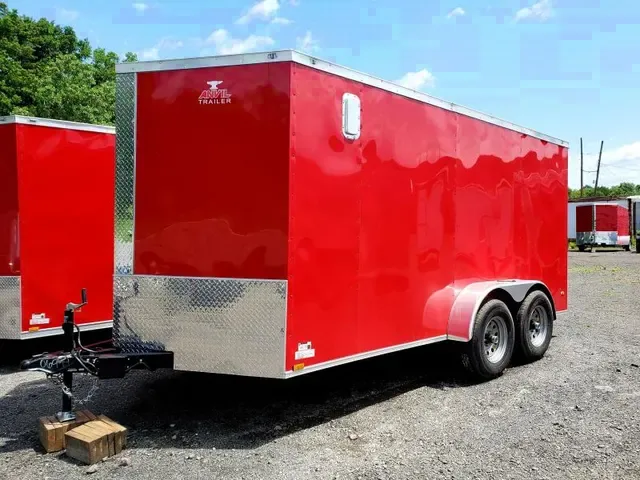 RED 14FT V-NOSE CARGO TRAILER