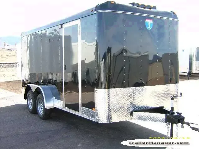 BLACK 16FT ENCLOSED CARGO TRAILER