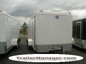 16FT WHITE CARGO TRAILER W/RAMP DOOR
