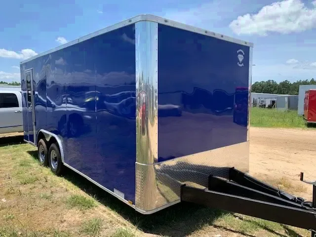 BLUE 18FT CARGO TRAILER W/DOUBLE DOORS
