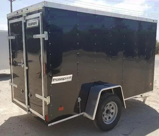 10ft Black Cargo Trailer w/Double Rear Doors