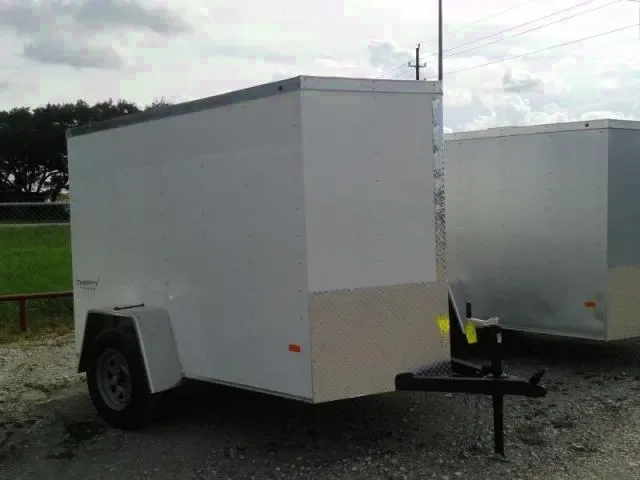8ft White Enclosed Cargo - ES  - v-nose
