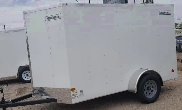 10ft White Bumper Pull Enclosed Cargo Trailer