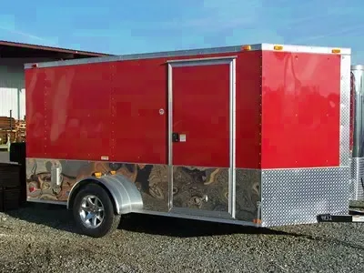 Red 12ft V-nose Cargo Trailer