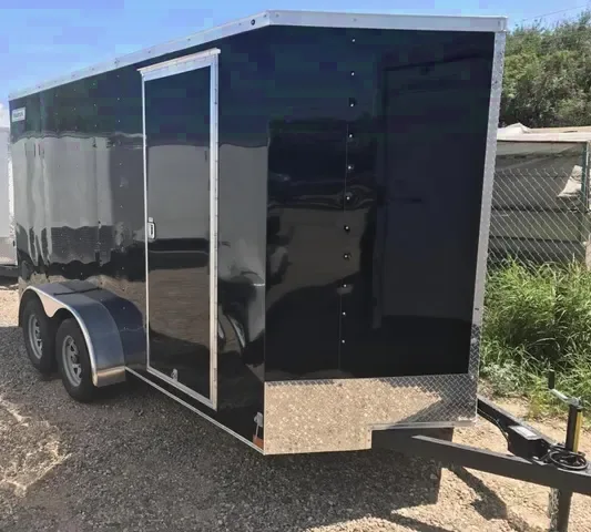 14ft Black V-nose Enclosed Cargo Trailer