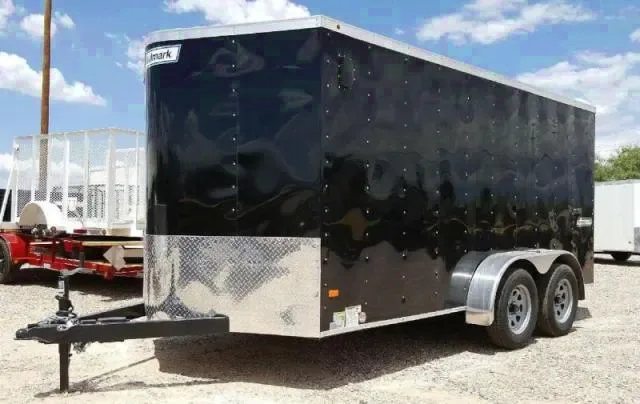 14FT CARGO TRAILER W/BLACK ALUMINUM SKIN