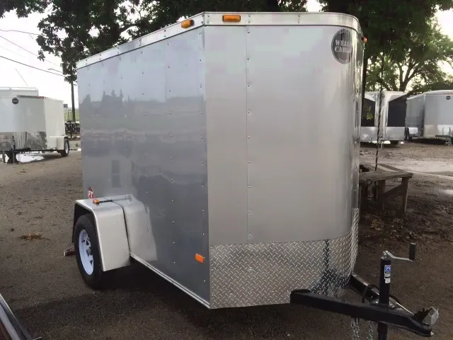 8ft Silver Enclosed Cargo V-Nose