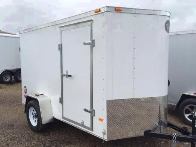 10ft Enclosed Trailer White Rounded V-Nose