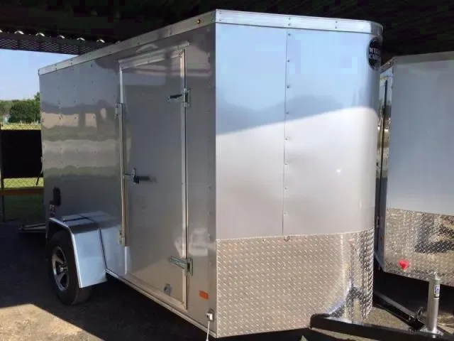 10ft Single Axle Silver Rounded V-Nose