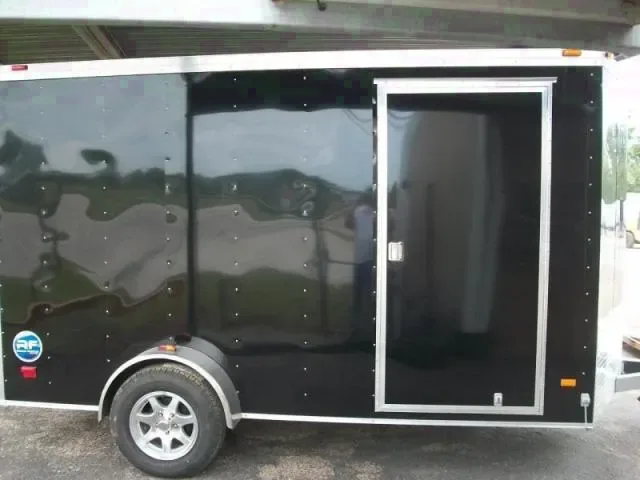 Black 12ft Cargo / Enclosed Trailer-Finished Interior