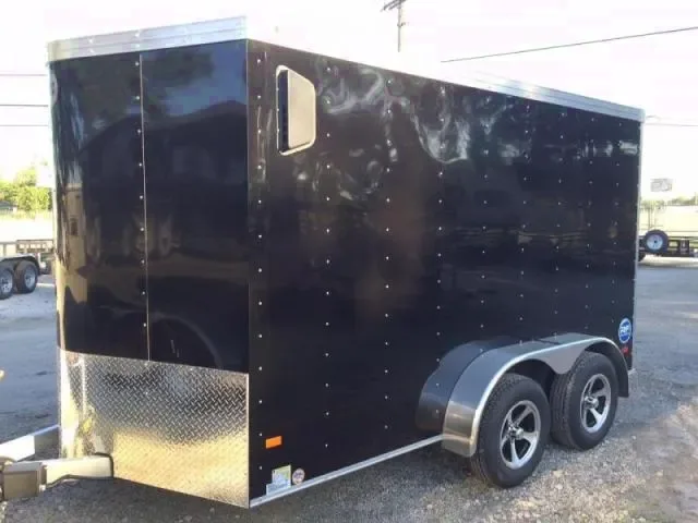 12ft Black V-Nose Tandem Axle 2-3500lb Axles and 8 D-Rings