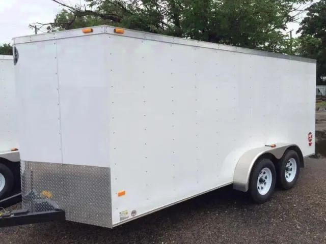 16ft White Cargo Trailer w/Stone Guard